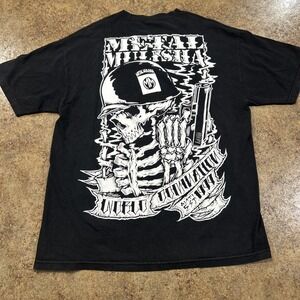 Vintage Y2k Metal Mulisha Black T Shirt XL Skull Military Grunge Skater